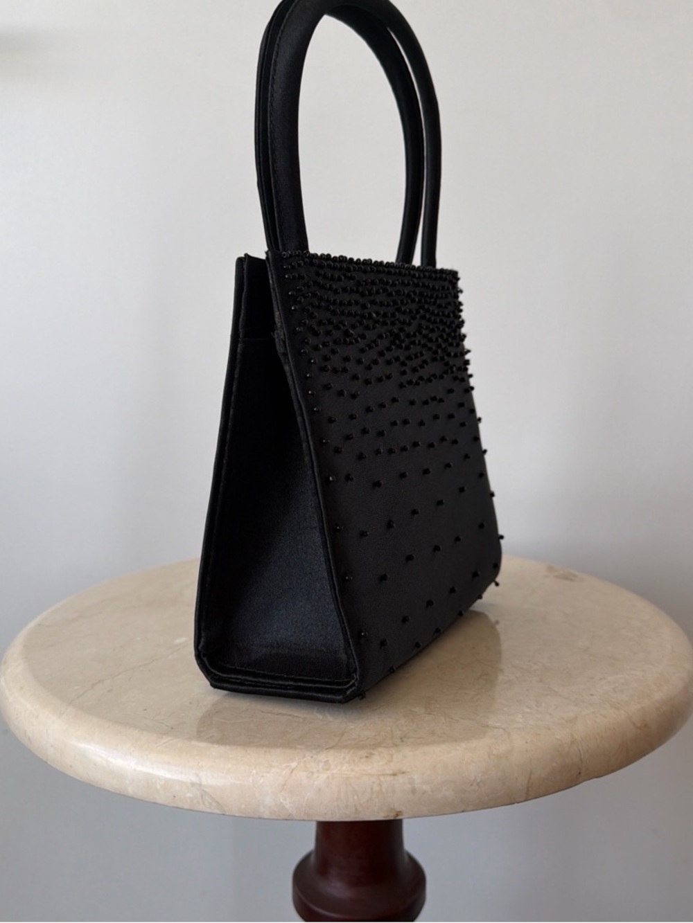 Vintage Noir Beaded Mini Top Handle Bag - Picture 3 of 6